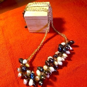 Crystals and Pearl necklace